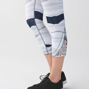 Lululemon True Self Crop Bleacher Stripe White Black